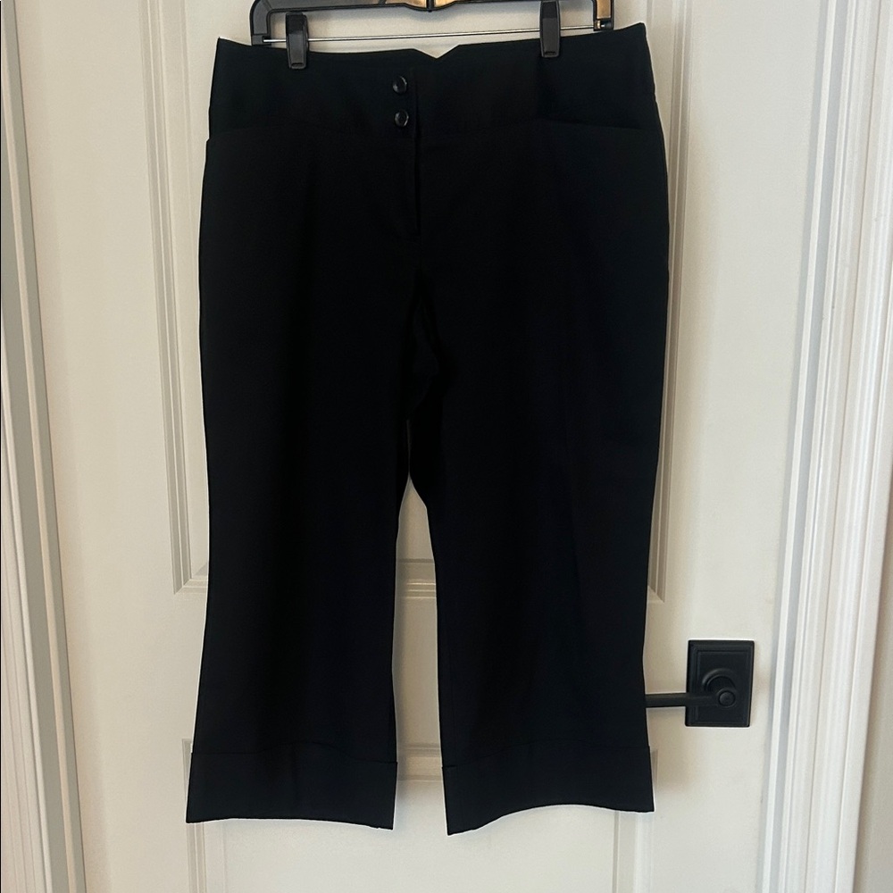 Lane Bryant Black Cotton Blend Cropped Pants